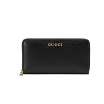 Gucci Zip Around Wallet With Script Black For Women 20cm / 7.8in 772642 0OP0N 1000