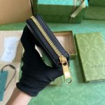 Gucci Zip Around Wallet With Script Black For Women 20cm / 7.8in 772642 0OP0N 1000