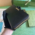 Gucci Zip Around Wallet With Script Black For Women 20cm / 7.8in 772642 0OP0N 1000