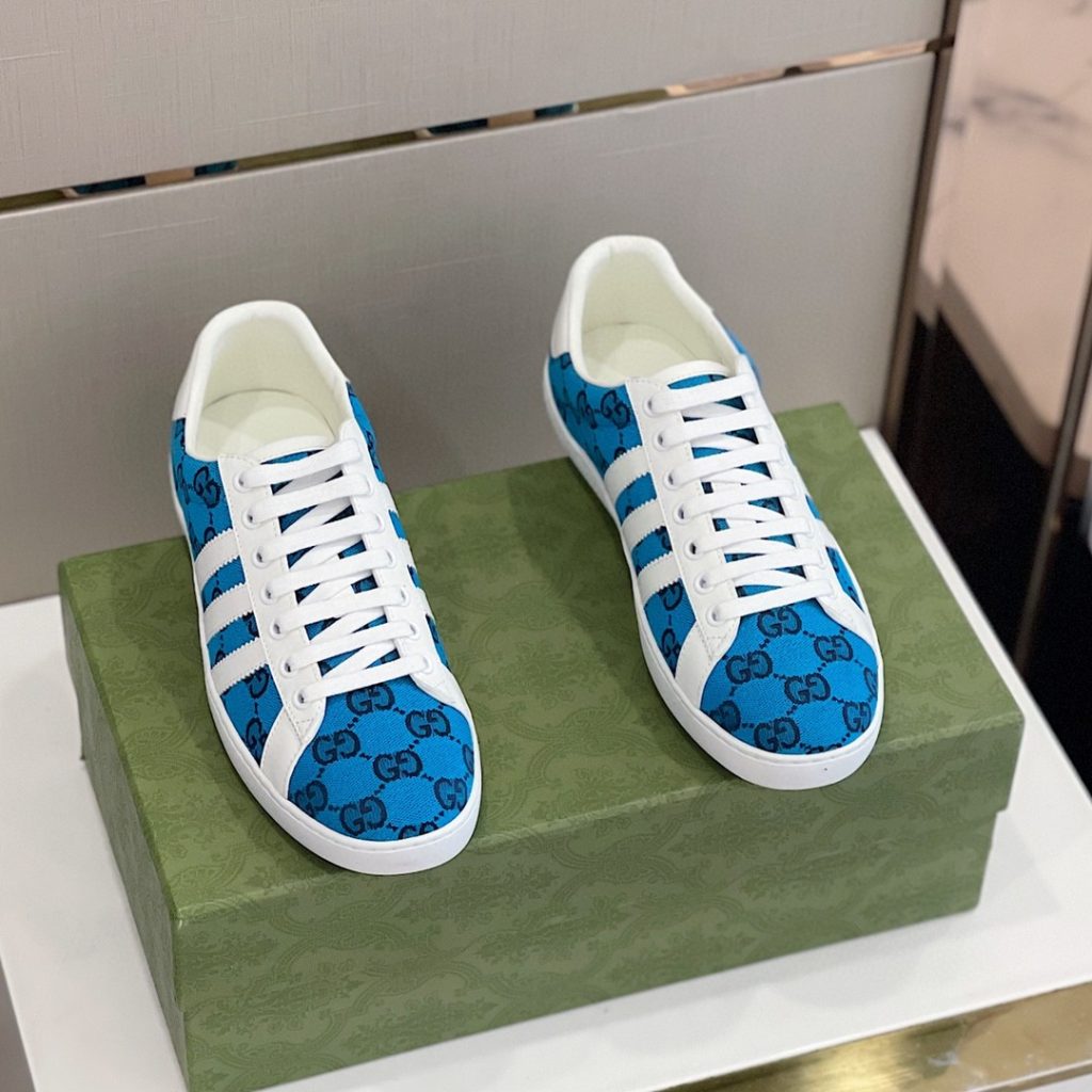 Gucci x Adidas Men’s GG Sneakers Light Blue For Men 707861