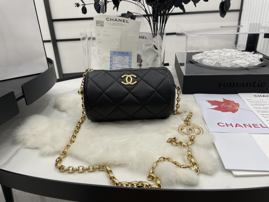 Chanel Bowling Mini Black Bag For Women 11cm/4.3in AS3384 B08482 94305