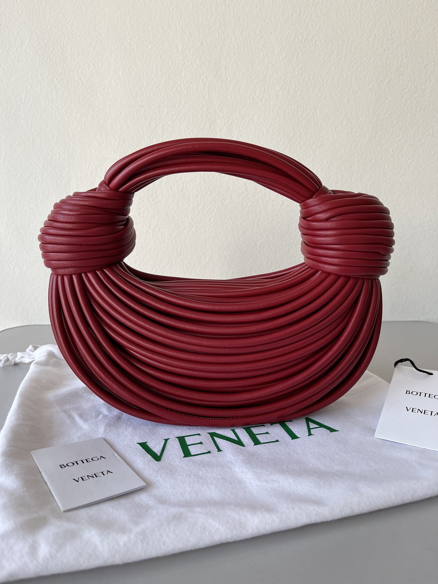 Bottega Veneta Double Knot Red, For Women, Women’s Bags 9.8in/25cm