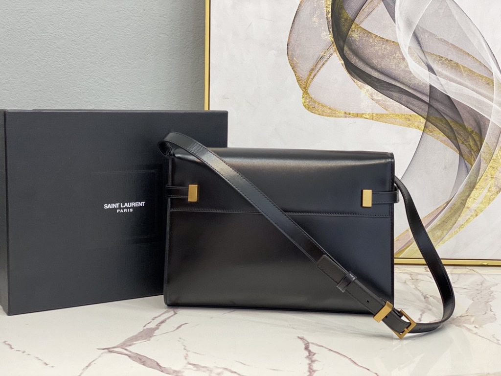 Saint Laurent Manhattan Shoulder Bag In Box Black For Women 11.4in/29cm YSL 5792710SX0W1000