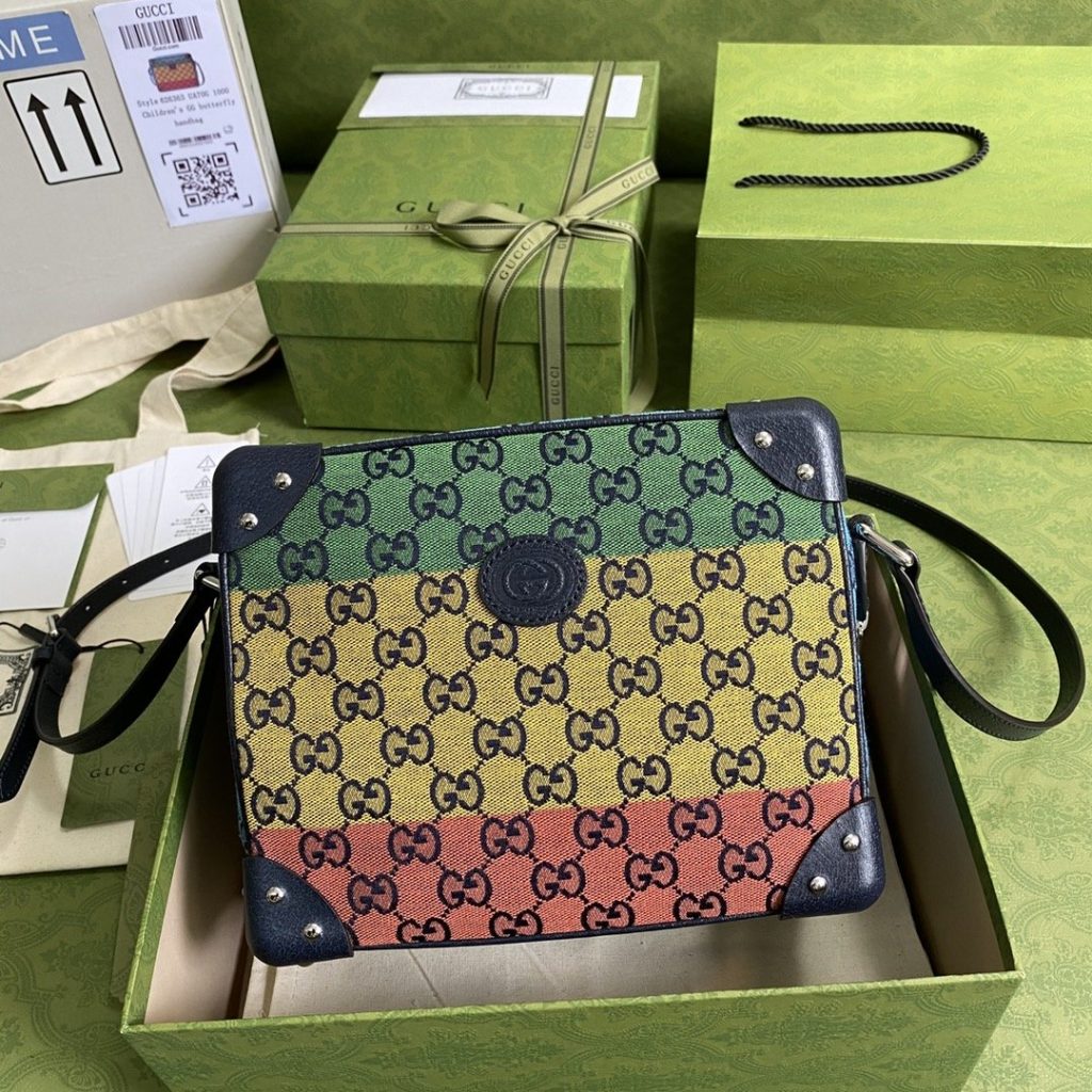 Gucci GG Multicolor Shoulder Bag In GG Multicolor Canvas For Women  9in/23cm GG  ‎626363