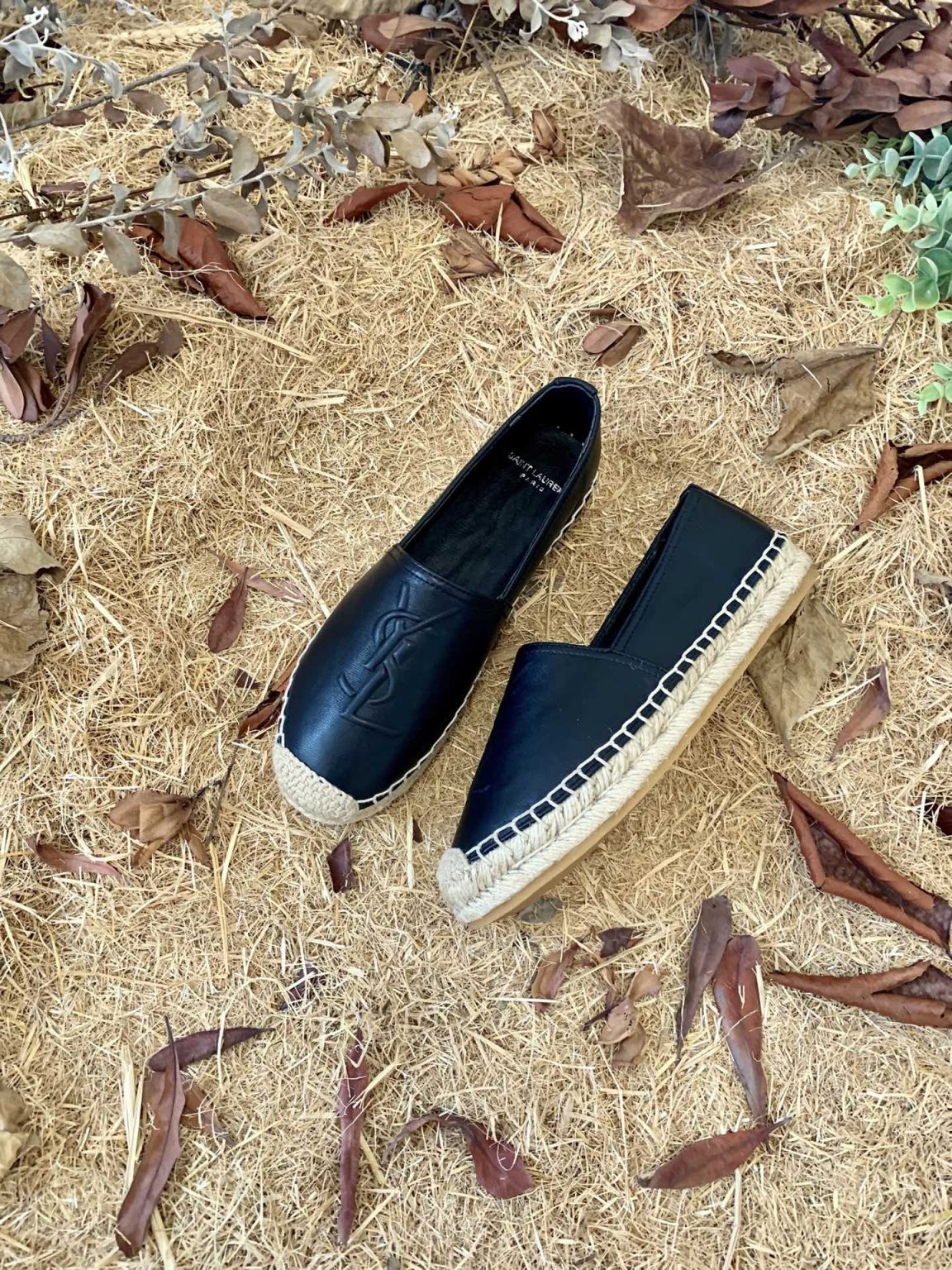 Saint Laurent Women’s Ysl Embroidered Espadrilles Black For Women YSL 458573B34001000