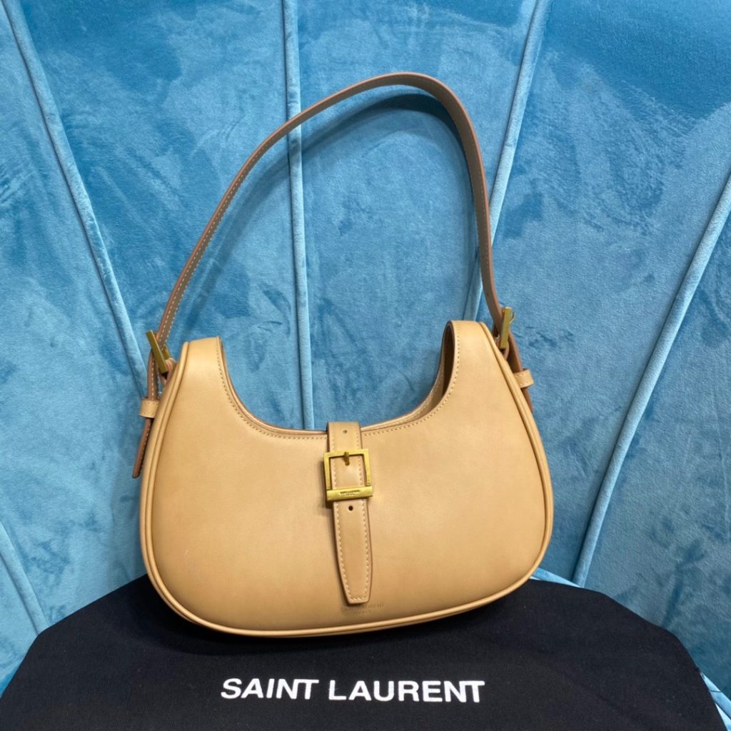 Saint Laurent Le Fermoir Hobo Bag Brown For Women 9.5in/24cm YSL