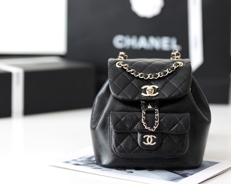 Chanel Backpack Black For Women 7 in/18cm