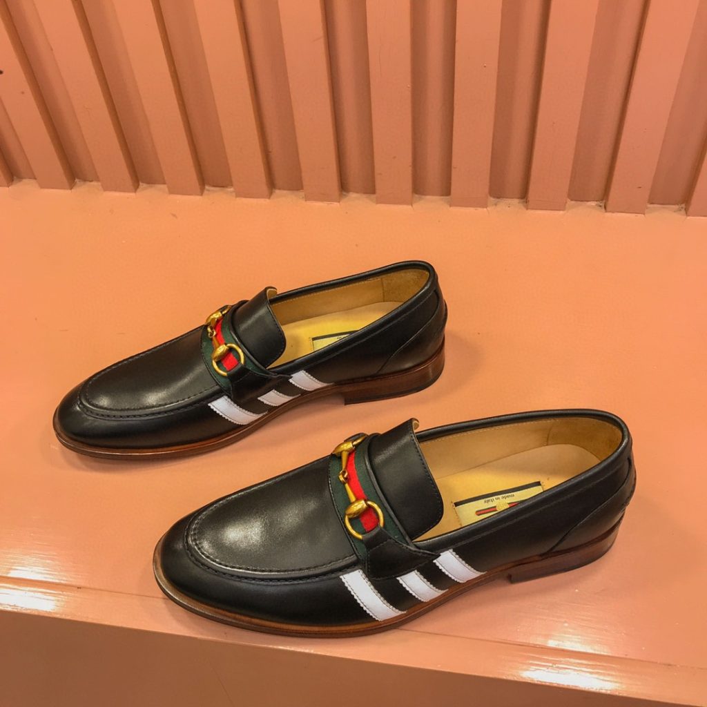 Gucci x Adidas Men’s Loafers Black For Men GG Shoes ‎702284 1DOQ0 1061