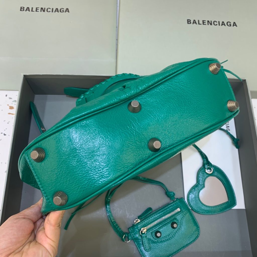 Balenciaga Le Cagole XS Shoulder Bag In Dark Green, For Women, Women’s Bags 13in/33cm