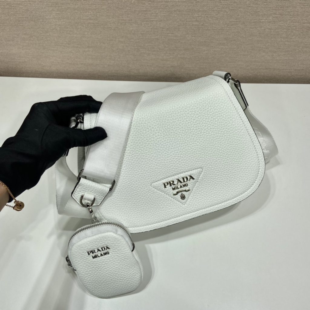 Prada Shoulder Bag White For Women, Women’s Bags 8.6in/22cm