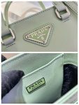 Prada Small Brushed Tote Green For Women, Women’s Bags 6.9in/18cm