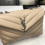 Saint Laurent Loulou Small Chain Bag In Matelassé “Y” Beige For Women 9.8in/23cm YSL