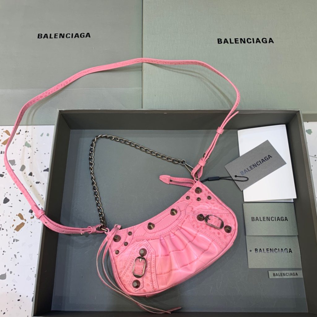 Balenciaga Le Cagole Mini Bag With Chain In Pink, For Women, Women’s Bags 8.2in/21cm