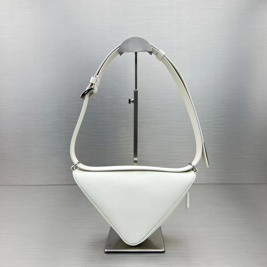 Prada Triangle Mini Bag White For Women, Women’s Bags 9.8in/25cm