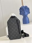 Louis Vuitton Saumur Slingbag Monogram Eclipse Black For Men, Men’s Bags, Crossbody Bags 7.1in/18cm LV M45912