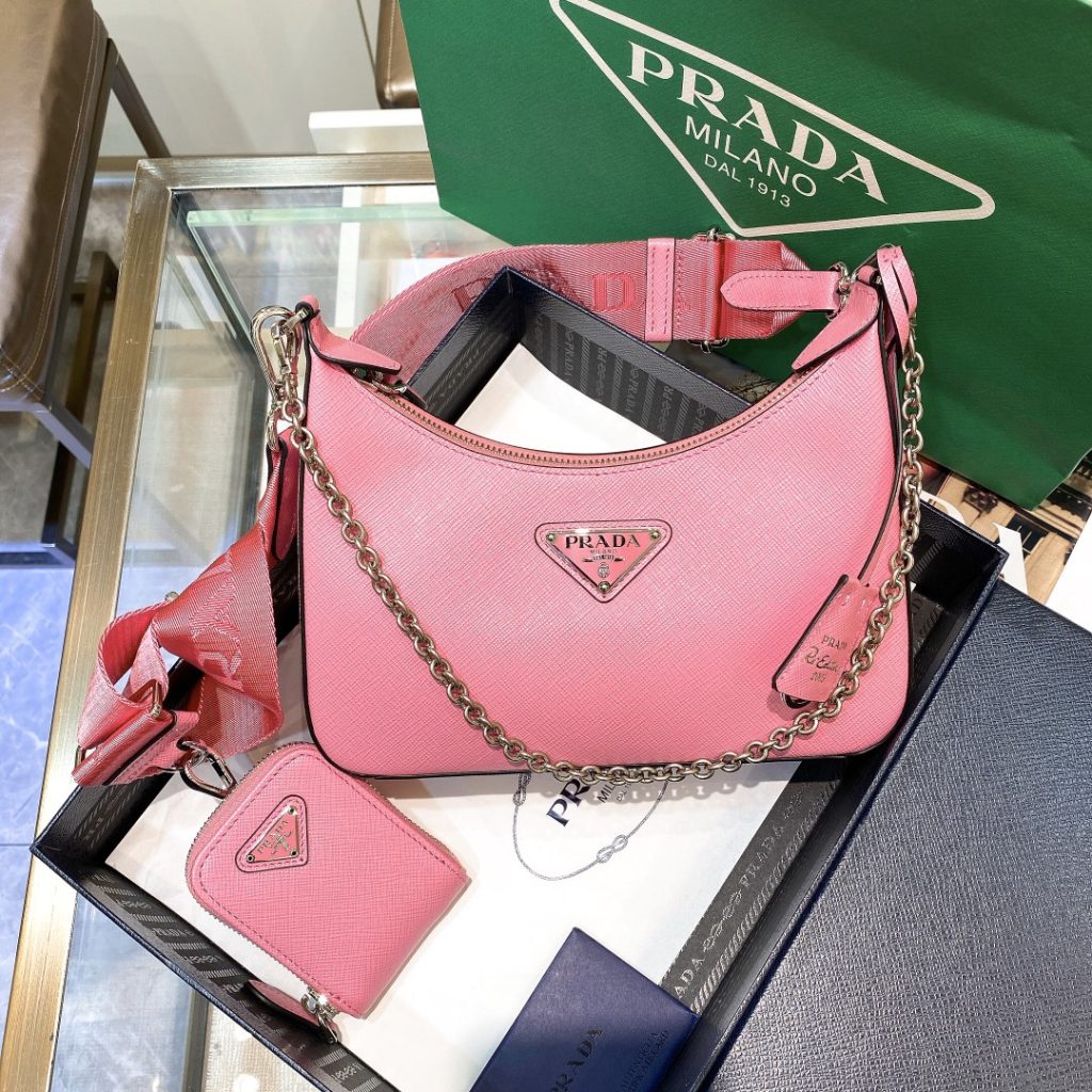 Prada Re-Edition 2005 Re-Nylon Mini Bag Pink For Women, Women’s Bags 8.6in/22cm 1NE204_R064_F0E18