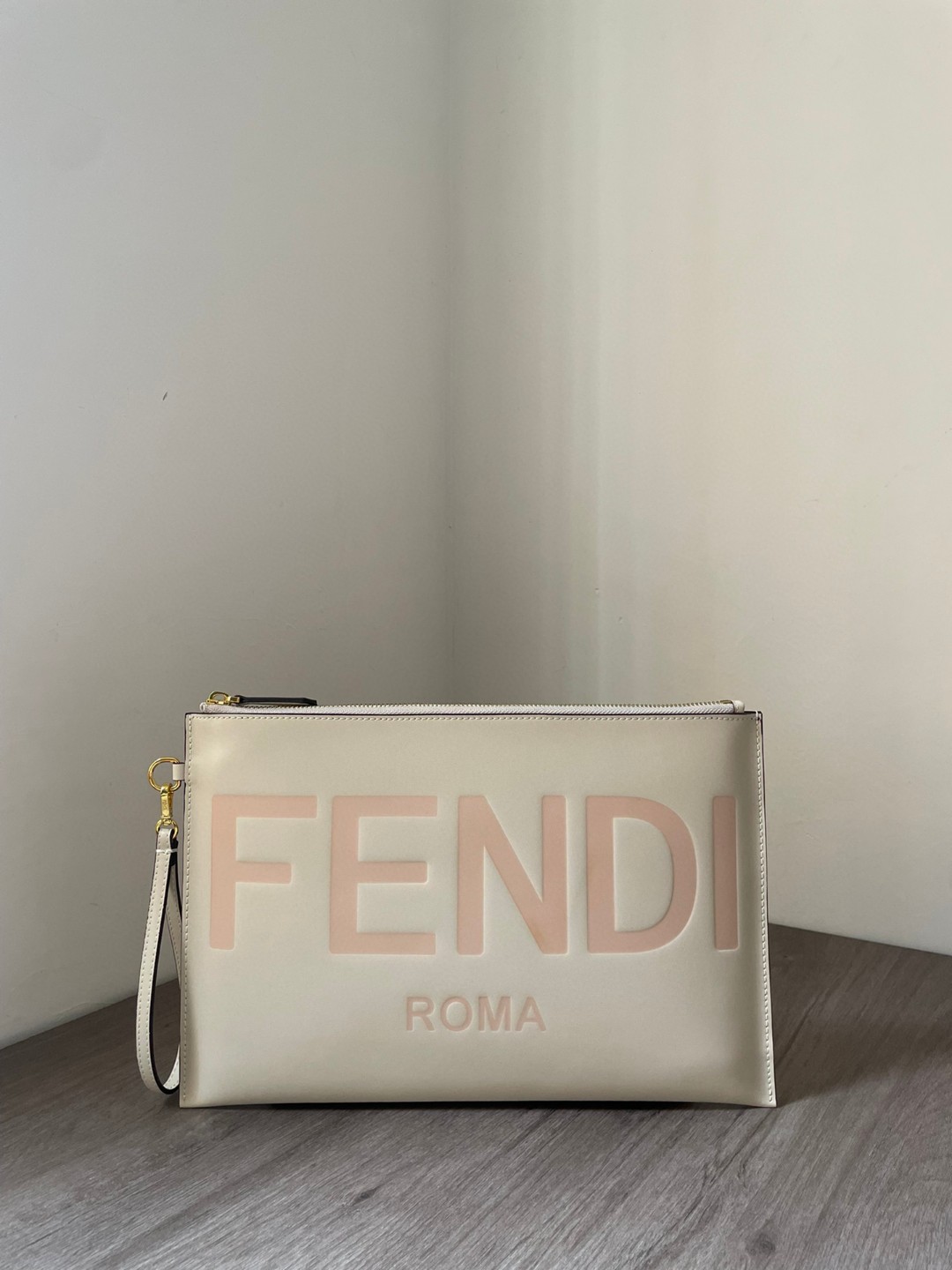 Fendi Flat Pouch White Large Pouch Bag For Woman 34cm/13in 8N0178AC9LF0K7E