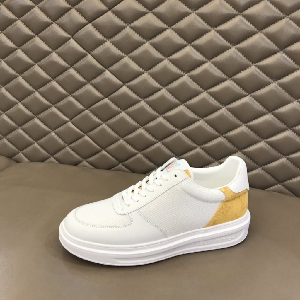 Louis Vuitton Rivoli Sneaker Monogram Metallic Canvas White/Yellow For Men LV