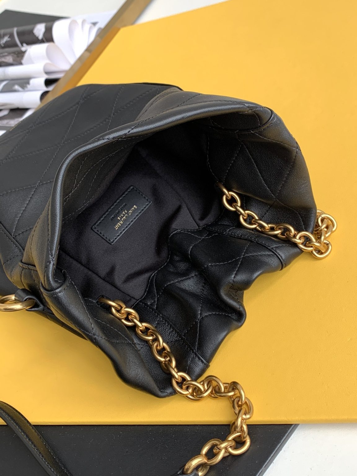 Saint Laurent Le Maillon Hook Bucket Bag Black For Women, Women’s Bags 10.6in/27cm YSL 686310AAAJK1000