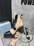 Prada Tronchetti Lace-Up Boot Beige For Women PRD