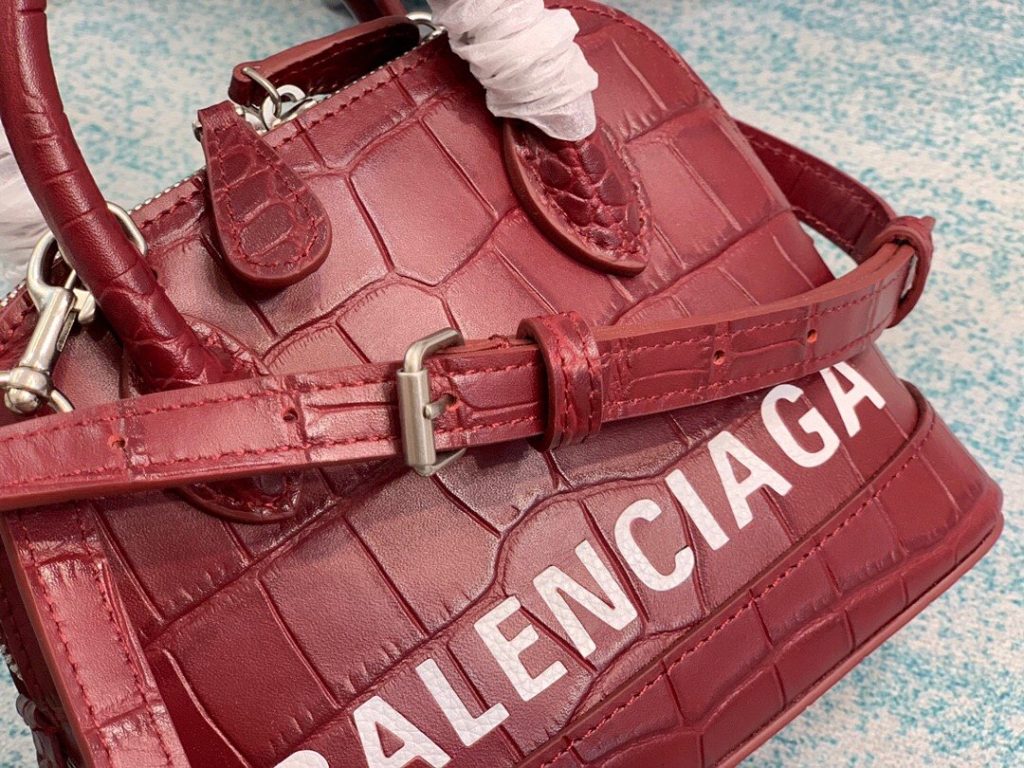 Balenciaga Ville Mini Handbag In Dark Red, For Women, Women’s Bags 7in/18cm