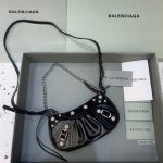 Balenciaga Le Cagole Mini Bag With Chain Black, For Women, Women’s Bags 8.2in/21cm 69581423EJY1000