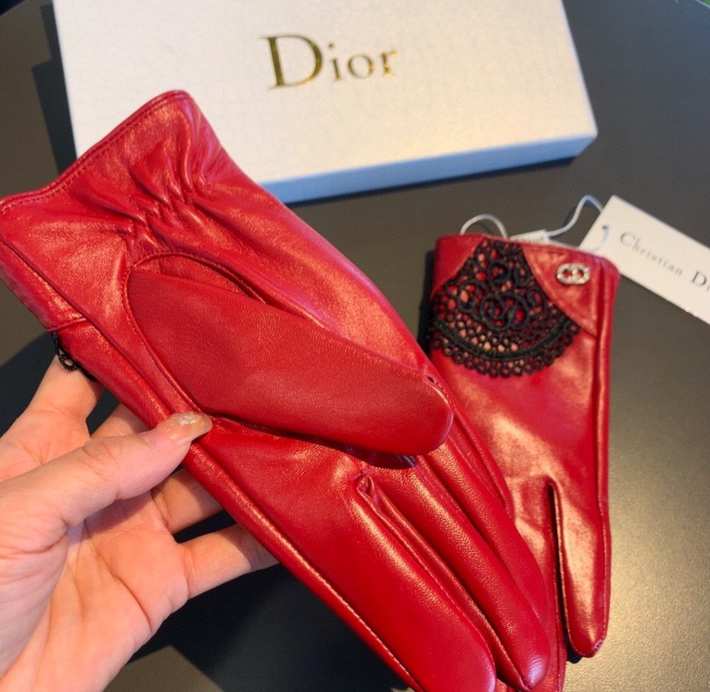 Dior Gloves In Red