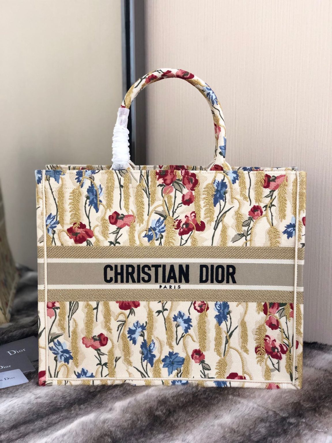 Christian Dior Large Dior Book Tote White Multicolor, For Women, Women’s Handbags 16.5in/42cm CD