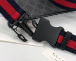 Gucci GG Black Belt Bag Black/Grey GG Supreme Canvas With Black For Men 9in/24cm GG ‎598113 K5RLN 1095