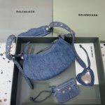 Balenciaga Le Cagole XS Shoulder Bag In Blue Washed, For Women, Women’s Bags 10.2in/26cm