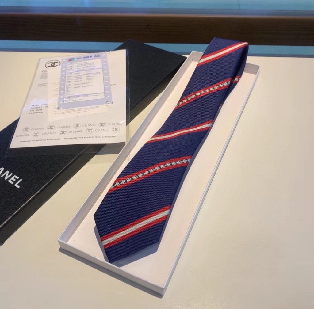 Chanel Silk Tie Navy Blue Chanel Men Tie