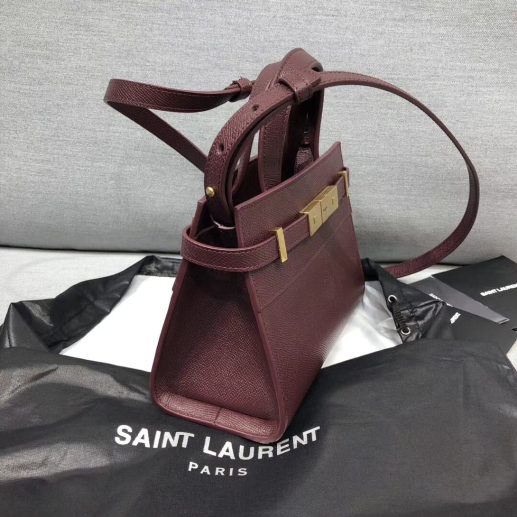 Saint Laurent Manhattan Nano Shopping Bag In Box Burgundy For Women 8.2in/21cm YSL