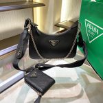 Prada Re-Edition 2005 Saffiano Leather  Bag Black For Women, Women’s Bags 8.6in/22cm 1NE204_R064_F0002