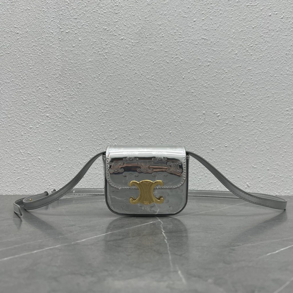 Celine Teen Triomphe Bag Silver For Women 7in/19cm