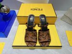 Fendi First Dark Brown Python High-Heeled Sandals For Women