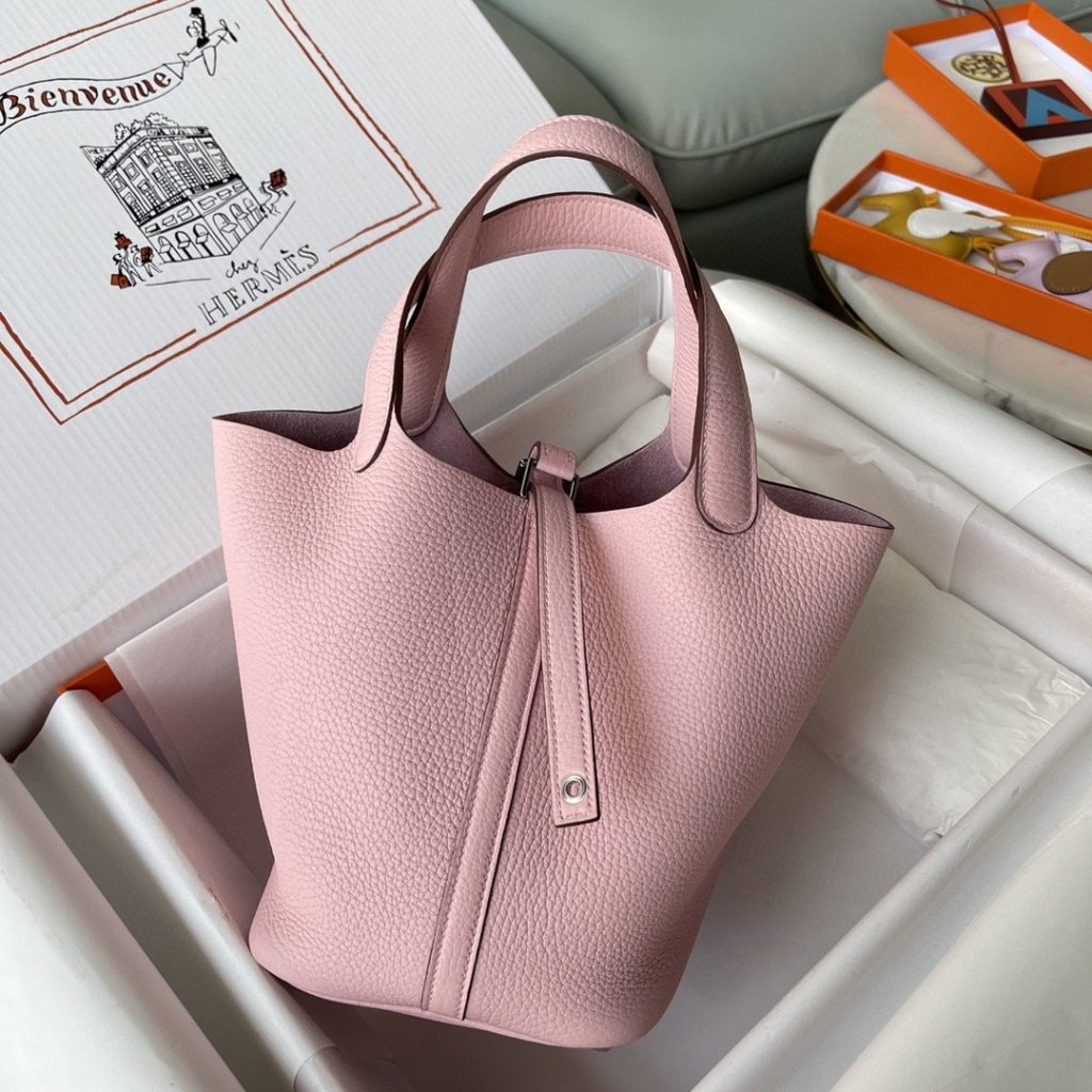 Hermes Picotin Lock 18 Bag Light Pink For Women, Women’s Handbags 7.1in/18cm