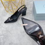 Prada Patent Sling-Back Pumps Black For Women 3.5in/90mm PRD