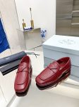 Prada Patent Loafers Burgundy For Women PRD