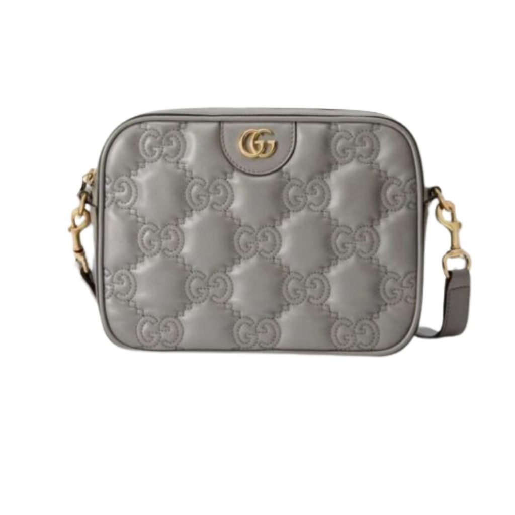 Gucci Matelasse Shoulder Bag Grey For Women, Women’s Bags 8.5in/22cm GG 702234 UM8HG 1563