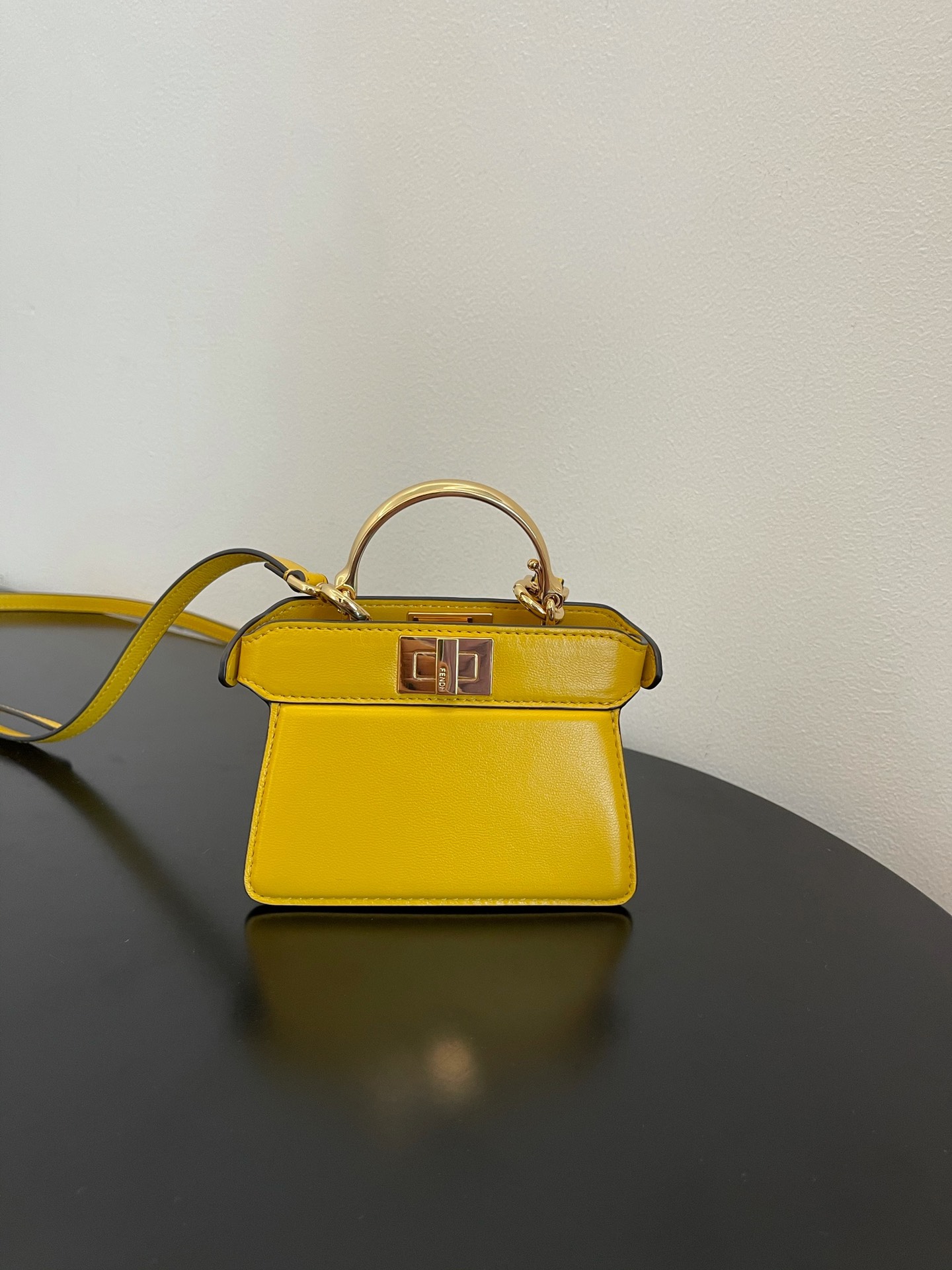 Fendi Peekaboo ISeeU Petite Yellow Micro Bag For Woman 11cm/4.5in