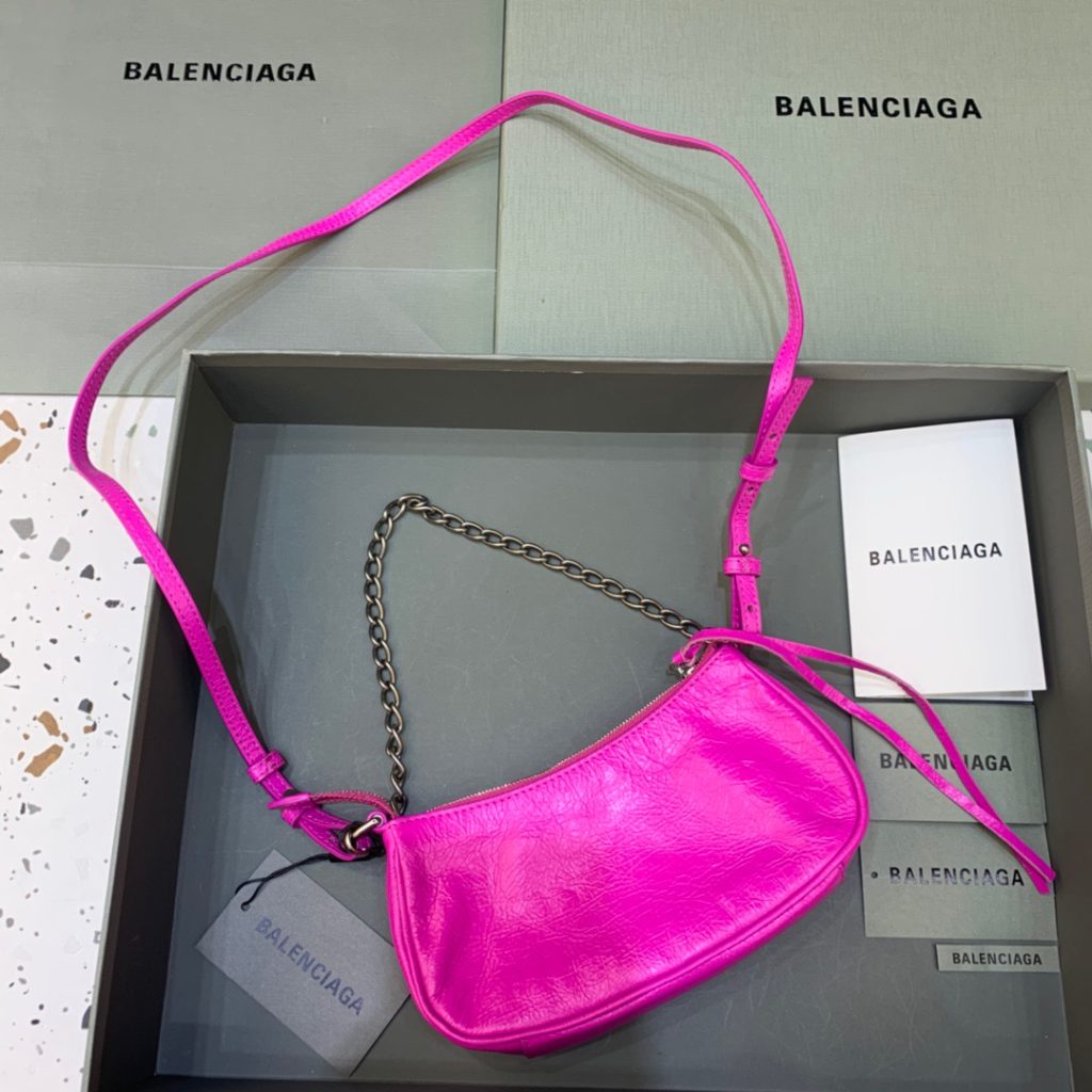 Balenciaga Le Cagole Mini Bag With Chain In Dark Pink, For Women, Women’s Bags 8.2in/21cm