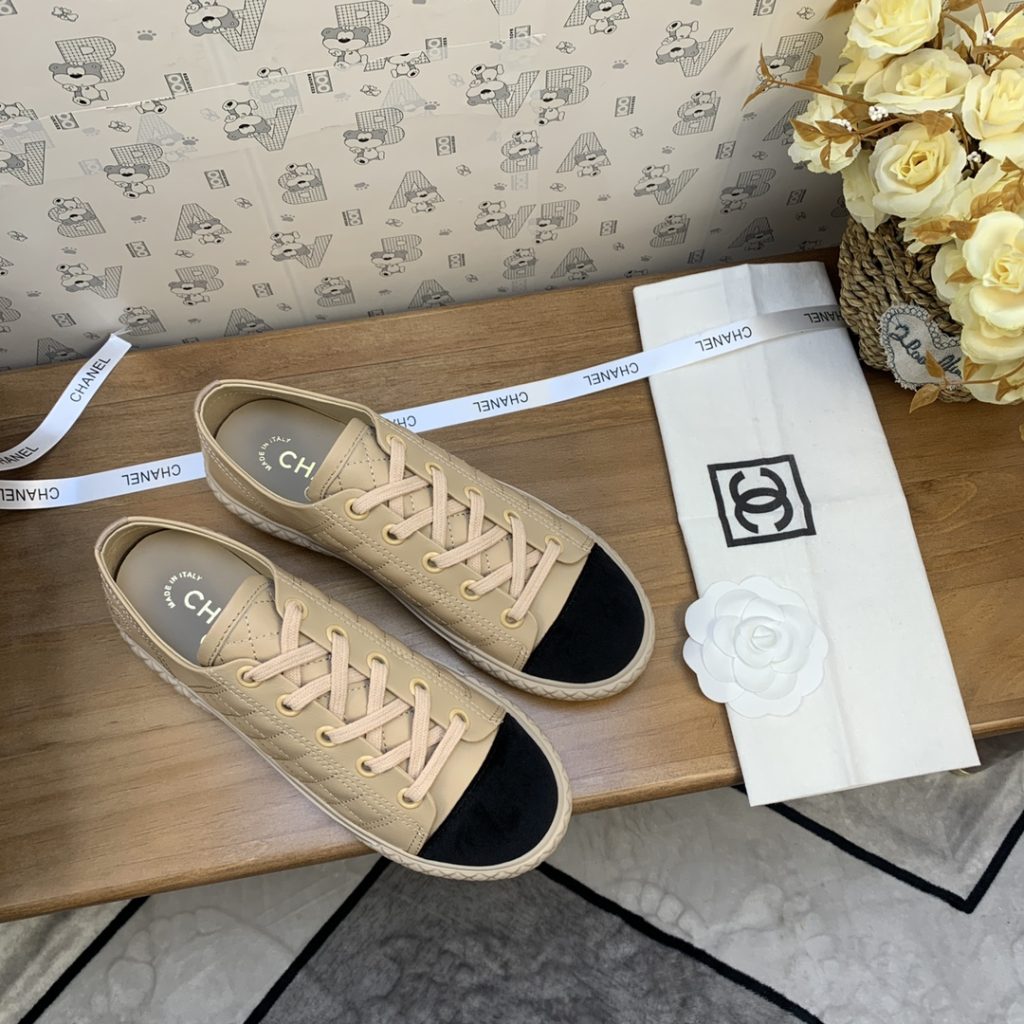 Chanel Women’s Sneakers Beige And Black For Women