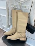 Chanel Women’s Ankle Boots With Chain Beige For Women 1.5in/ 4cm