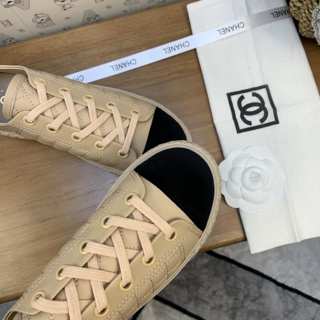 Chanel Women’s Sneakers Beige And Black For Women