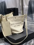 Saint Laurent Rive Gauche Bucket Bag Beige For Women, Women’s Bags 12.2in/31cm YSL