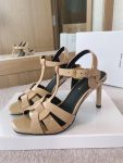 Saint Laurent Women’s Tribute Sandals Beige For Women YSL