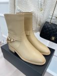 Chanel Women’s Ankle Boots With Decor Beige For Women 1.5in/ 4cm