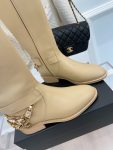 Chanel Women’s High Boots With Decor Beige For Women 1.5in/ 4cm