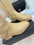 Chanel Women’s Ankle Boots With Chain Beige For Women 1.5in/ 4cm