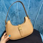 Saint Laurent Le Fermoir Hobo Bag Brown For Women 9.5in/24cm YSL